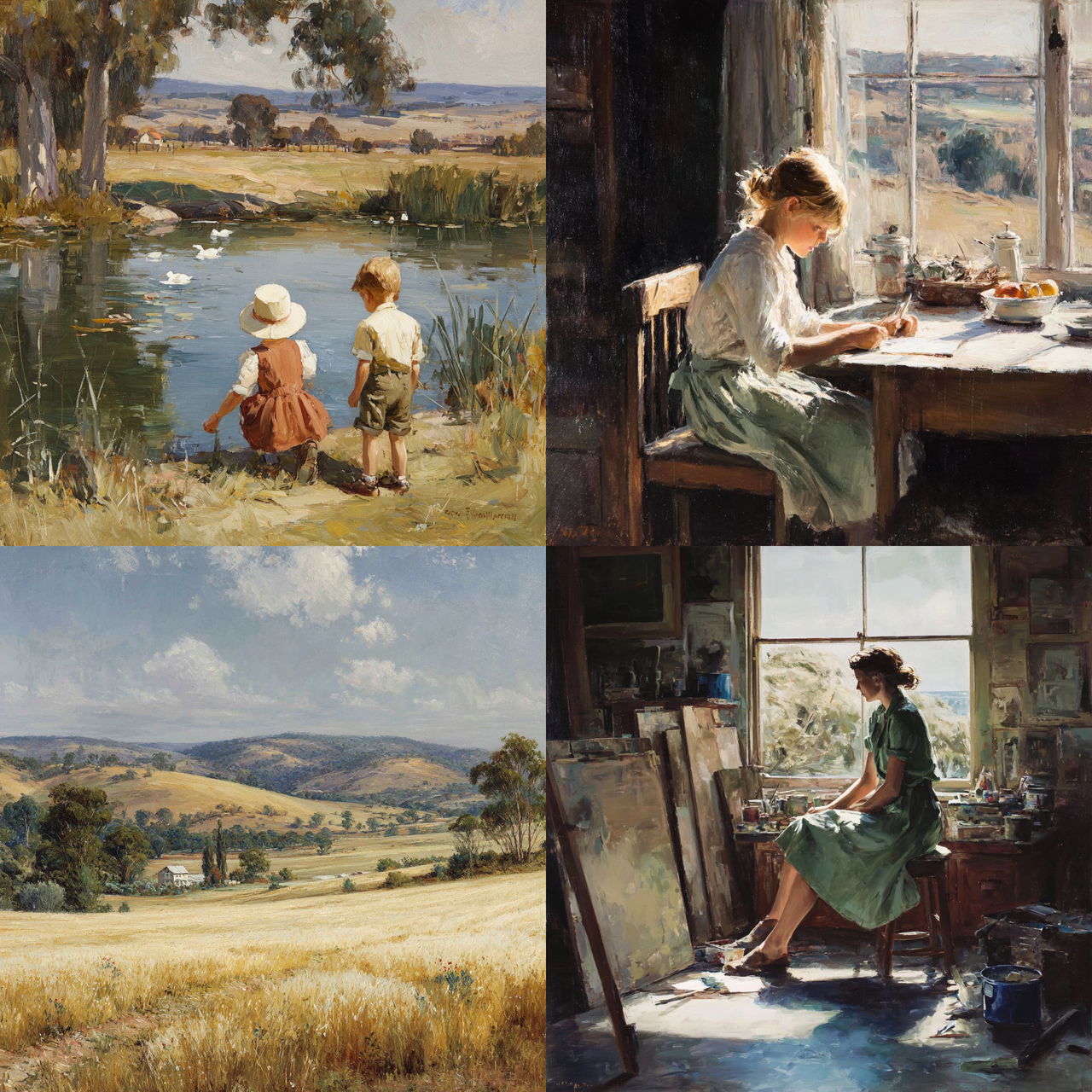 Nora Heysen style, Midjourney V7, render 1 of 4