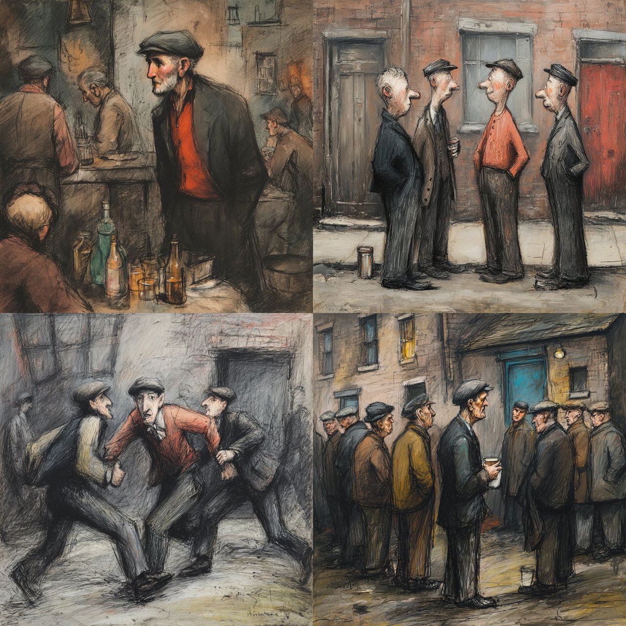 Norman Cornish style, Midjourney V7, render 1 of 4