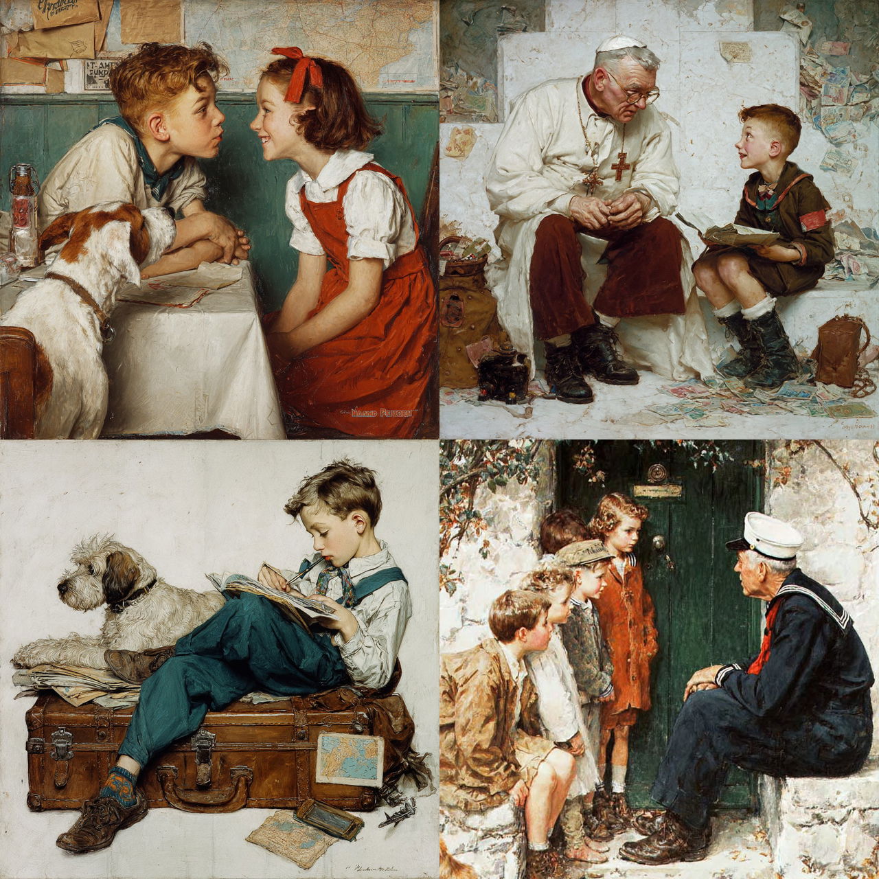 Norman Rockwell style, Midjourney V7, render 1 of 4