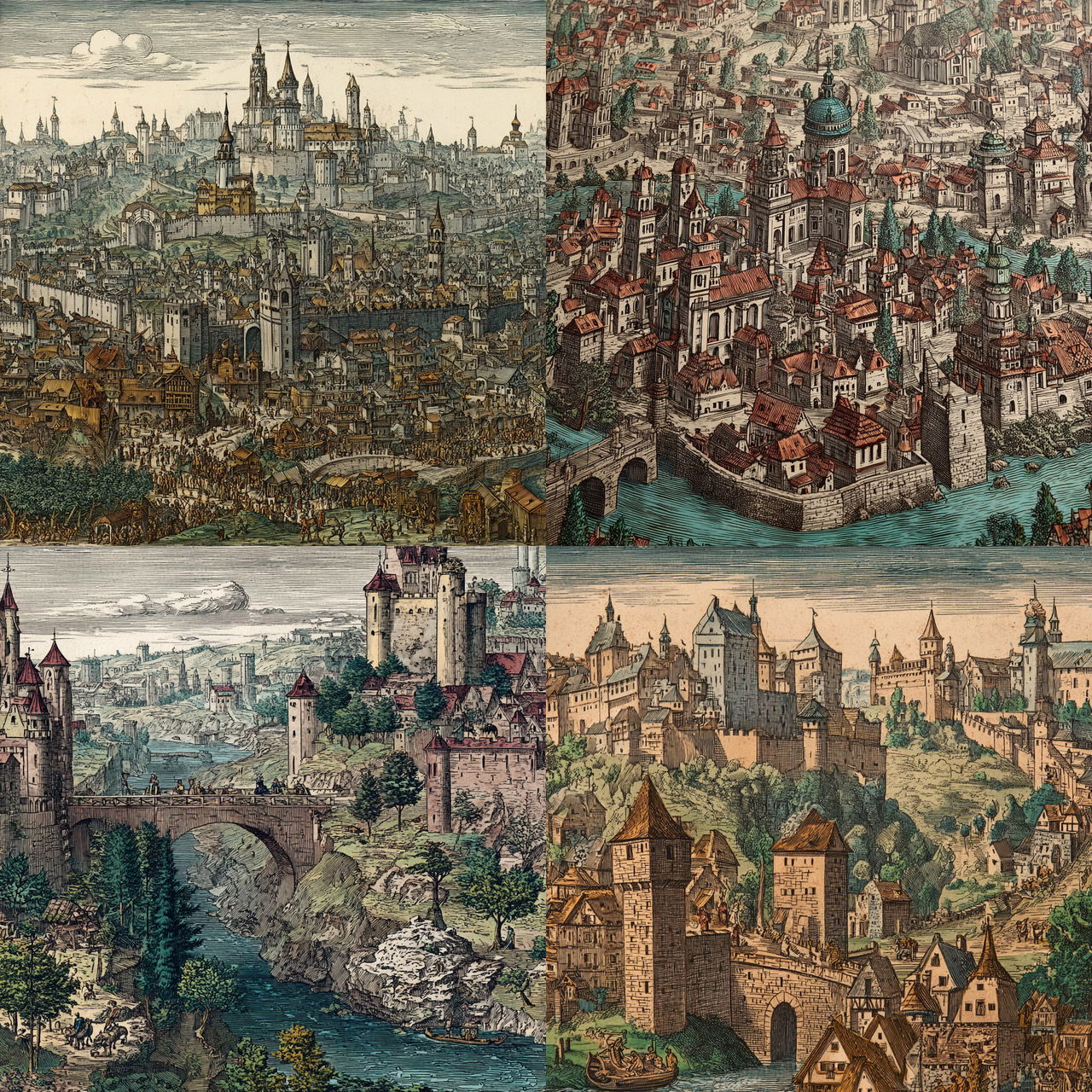 Nuremberg Chronicle style, Midjourney V7, render 1 of 4