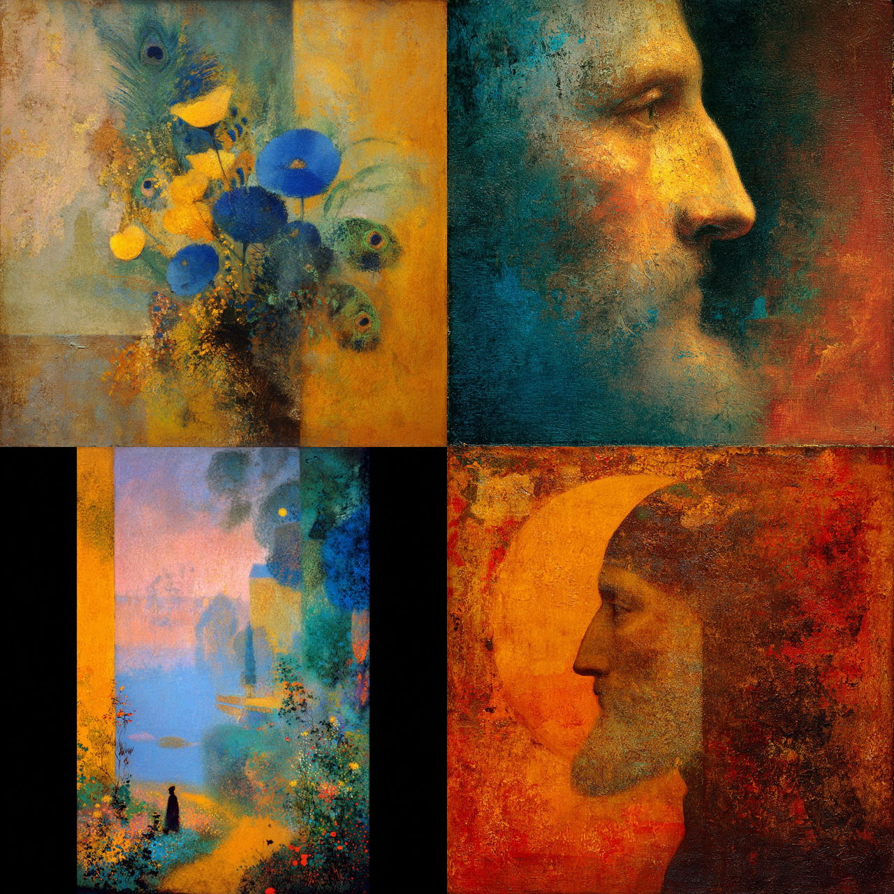 Odilon Redon style, Midjourney V7, render 1 of 4