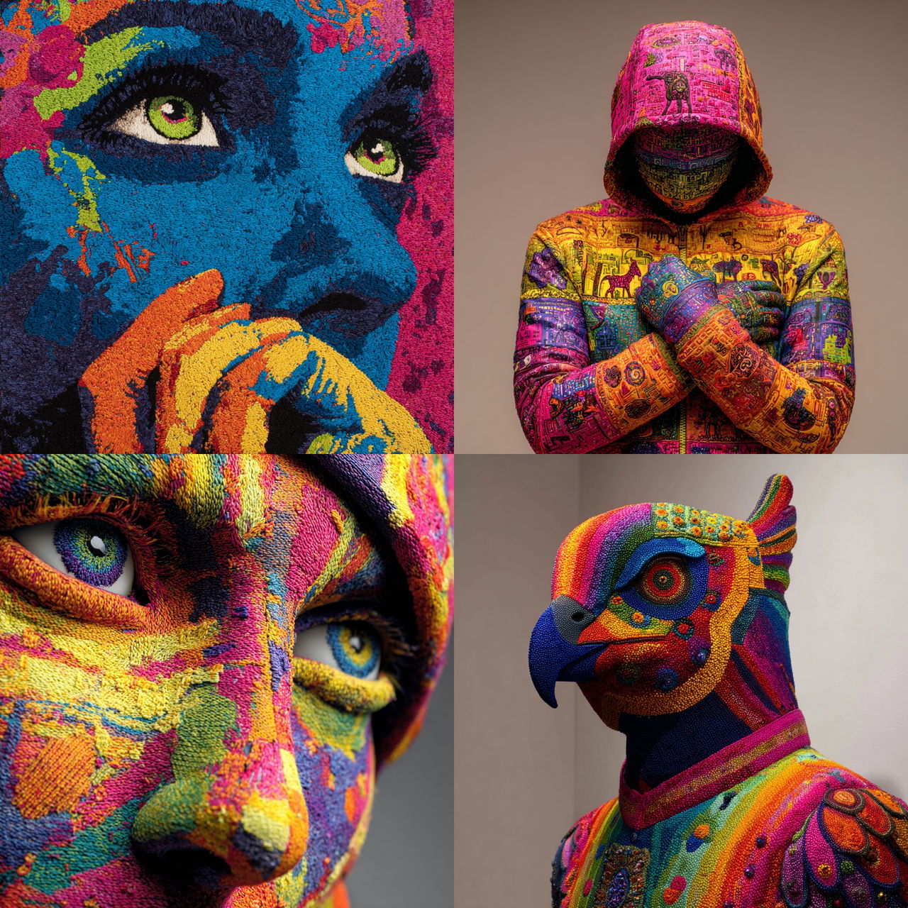 Olek style, Midjourney V7, render 1 of 4