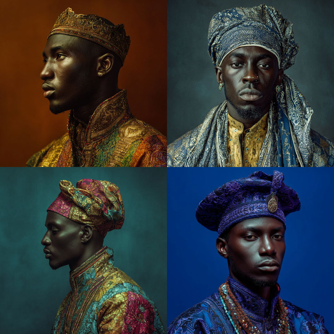 Omar Victor Diop style, Midjourney V7, render 1 of 4