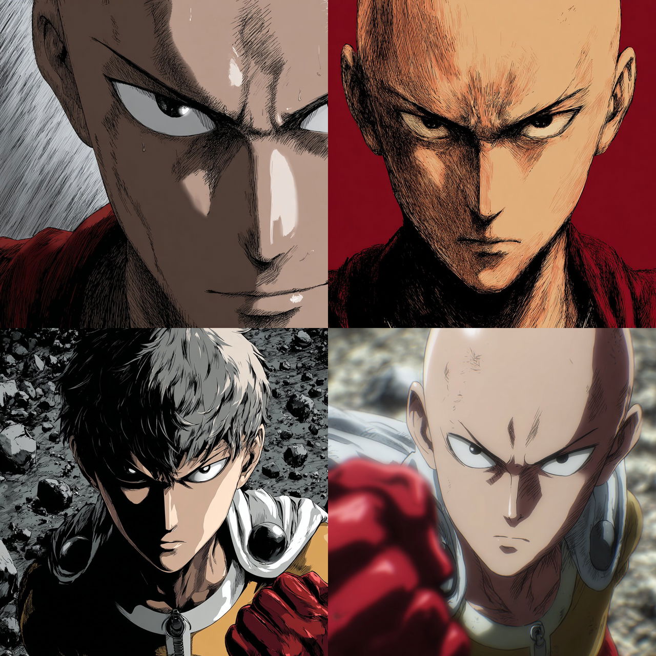 One-Punch Man style, Midjourney V7, render 1 of 4