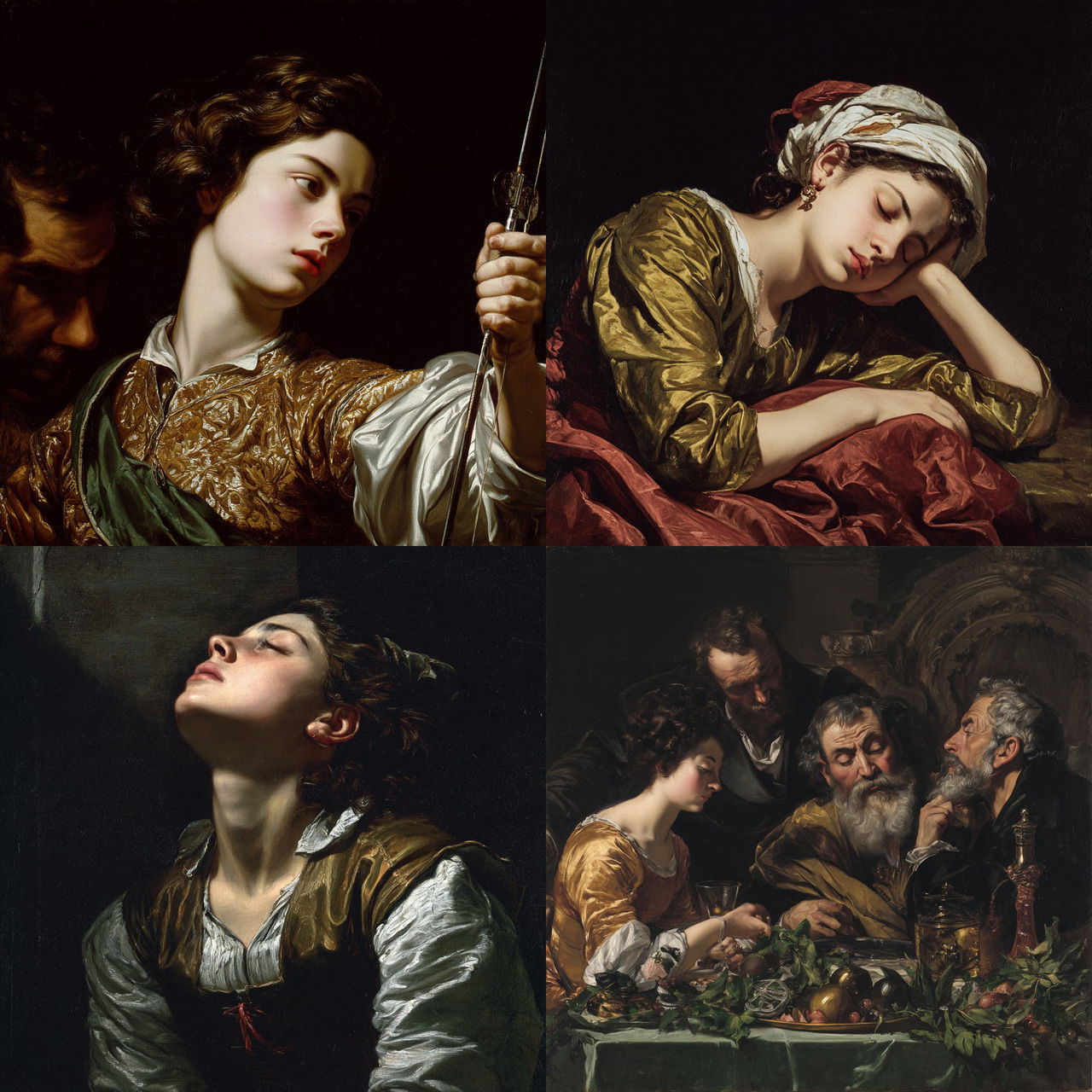 Orazio Gentileschi style, Midjourney V7, render 1 of 4