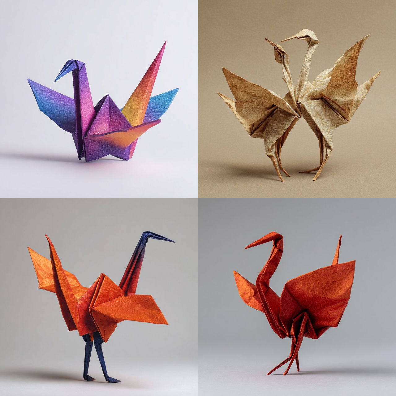 Origami style, Midjourney V7, render 1 of 4