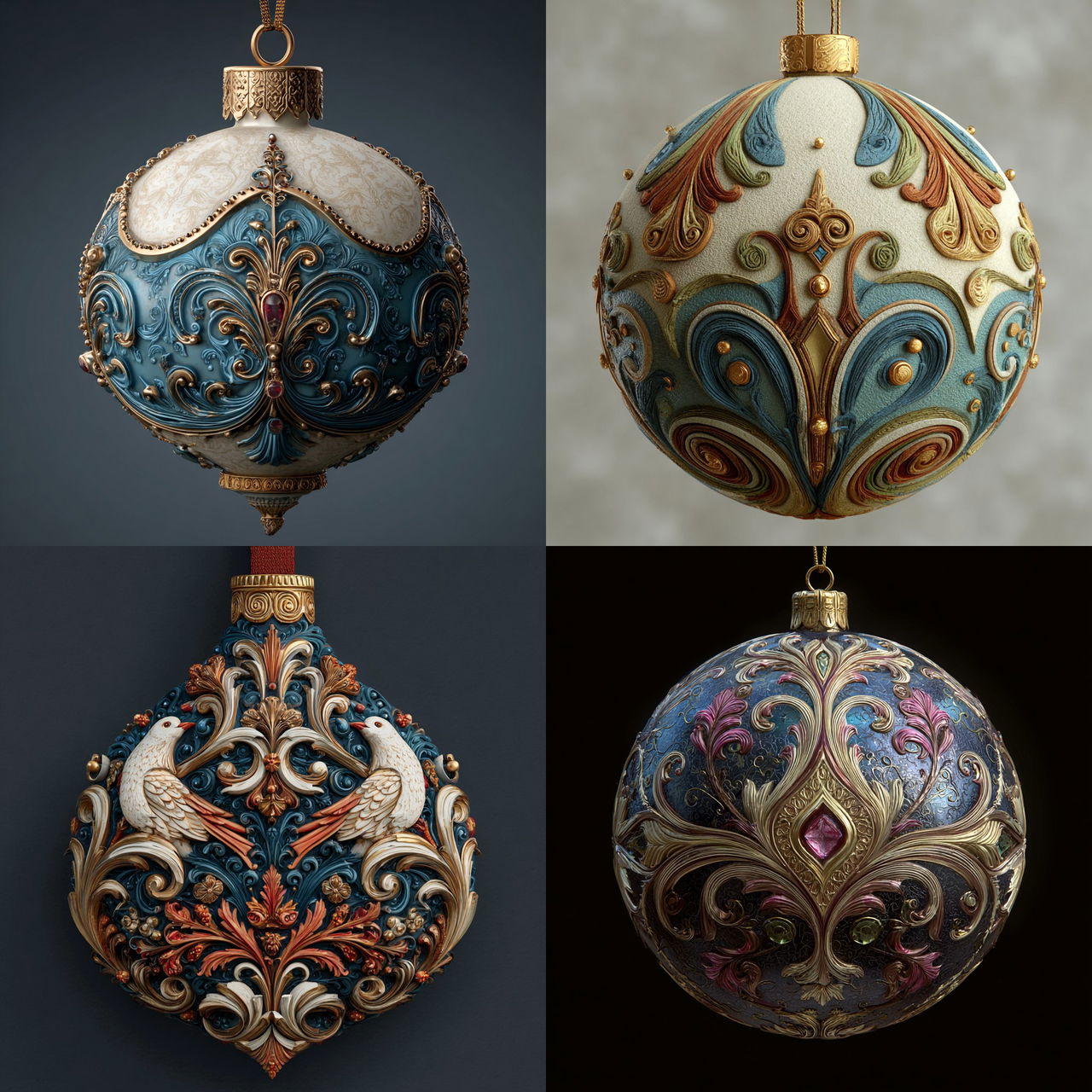 Ornament style, Midjourney V7, render 1 of 4