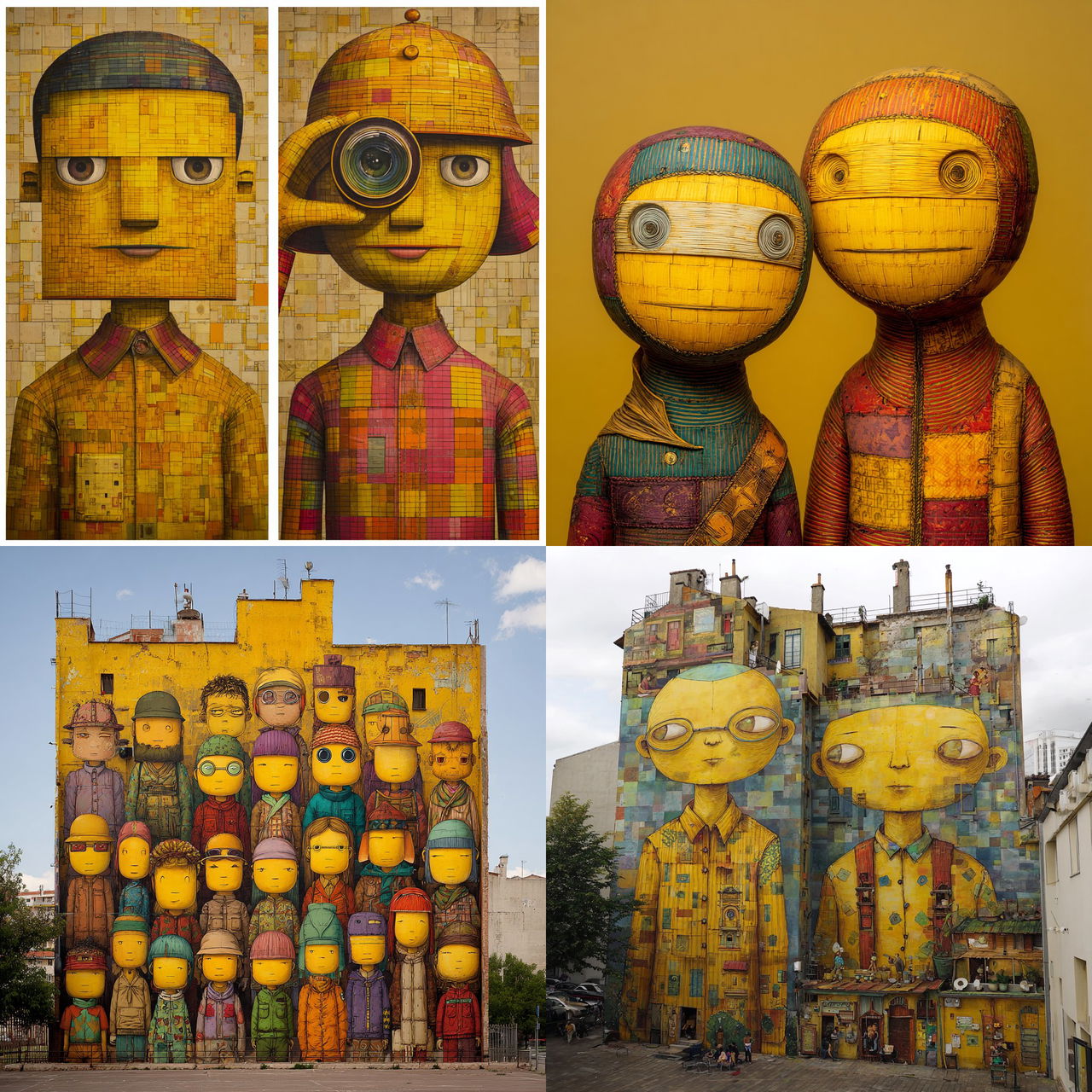 Os Gemeos style, Midjourney V7, render 1 of 4