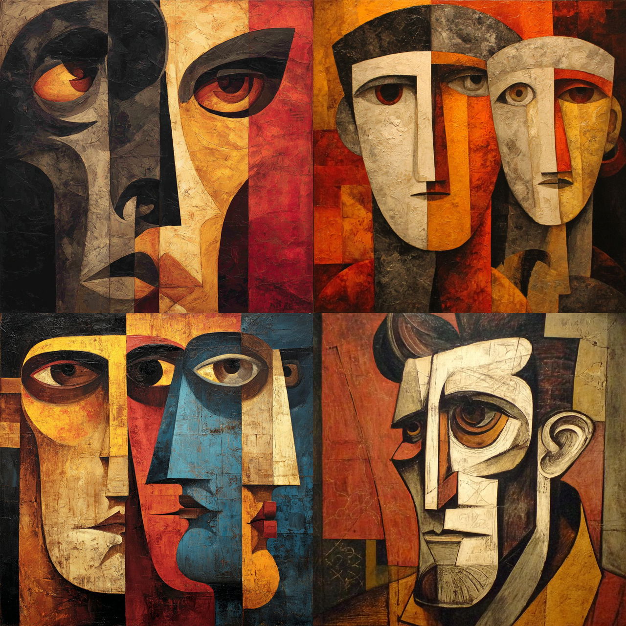 Oswaldo Guayasamin style, Midjourney V7, render 1 of 4