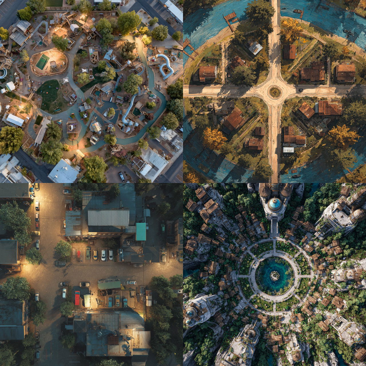 Overhead view style, Midjourney V7, render 1 of 4