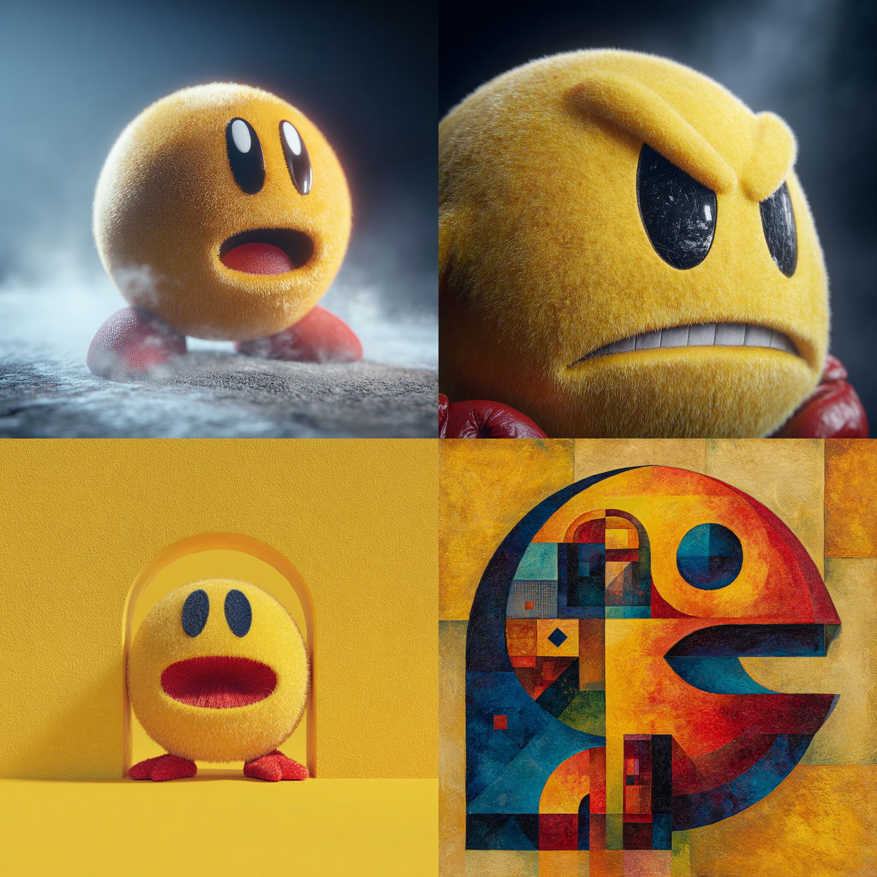 Pac-Man style, Midjourney V7, render 1 of 4