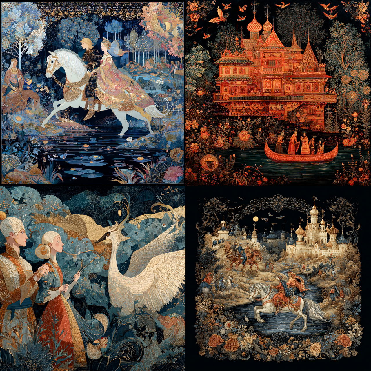 Palekh style, Midjourney V7, render 1 of 4