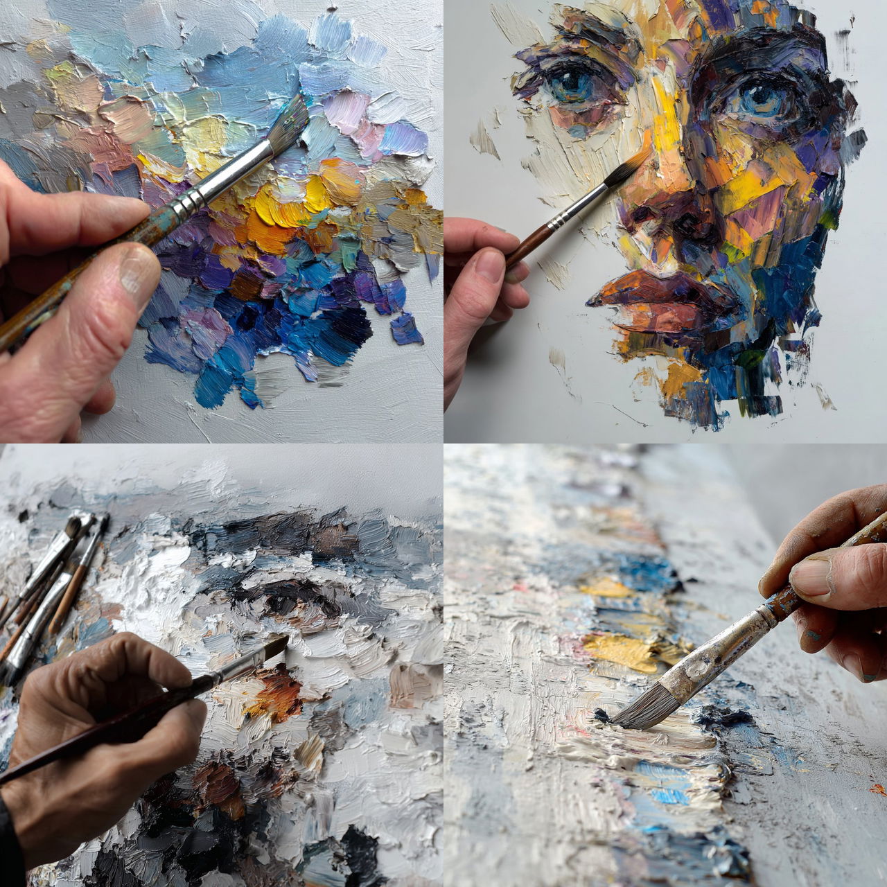 Palette knife drawing style, Midjourney V7, render 1 of 4