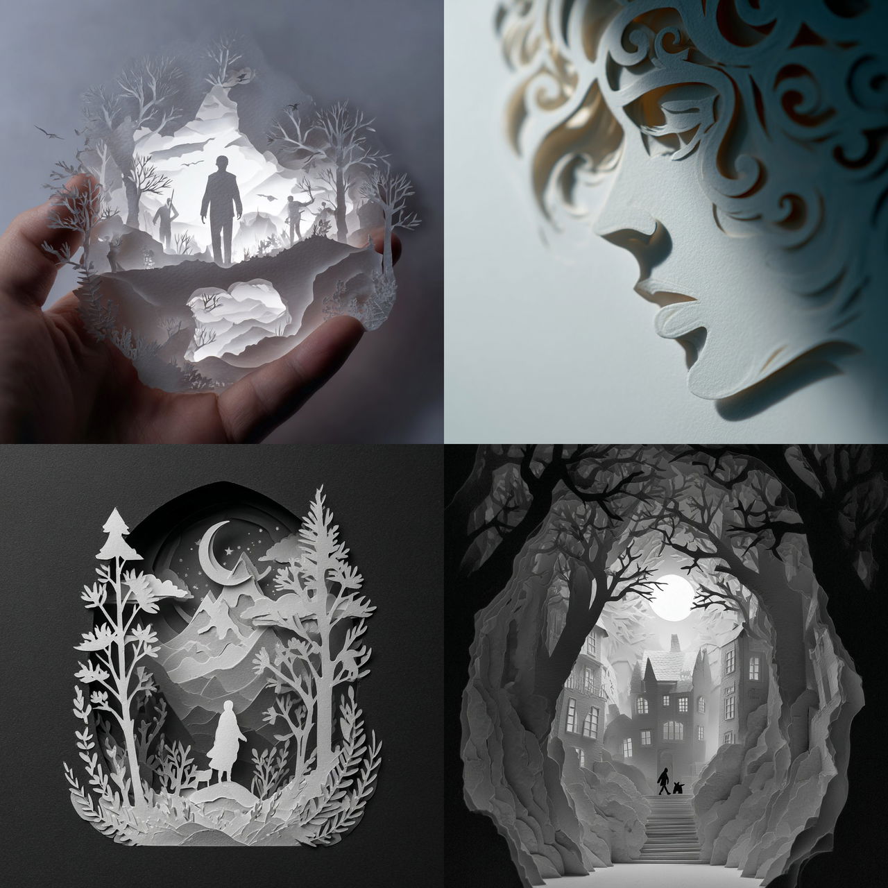 Paper cutout style, Midjourney V7, render 1 of 4