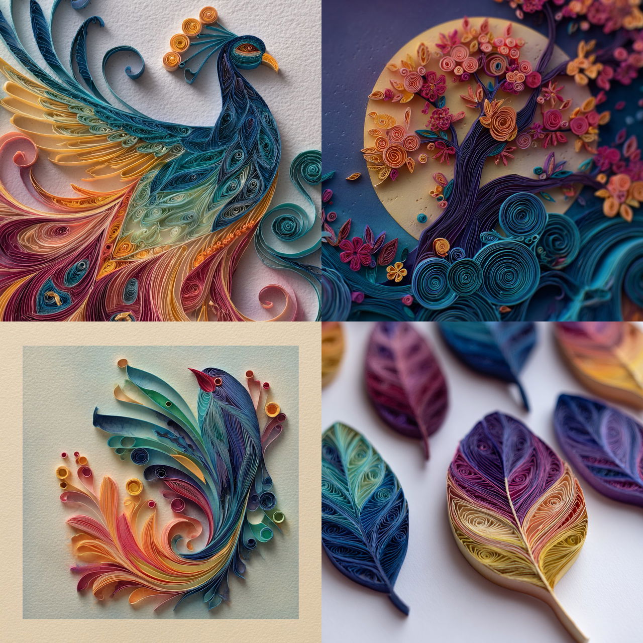 Paper quilling style, Midjourney V7, render 1 of 4
