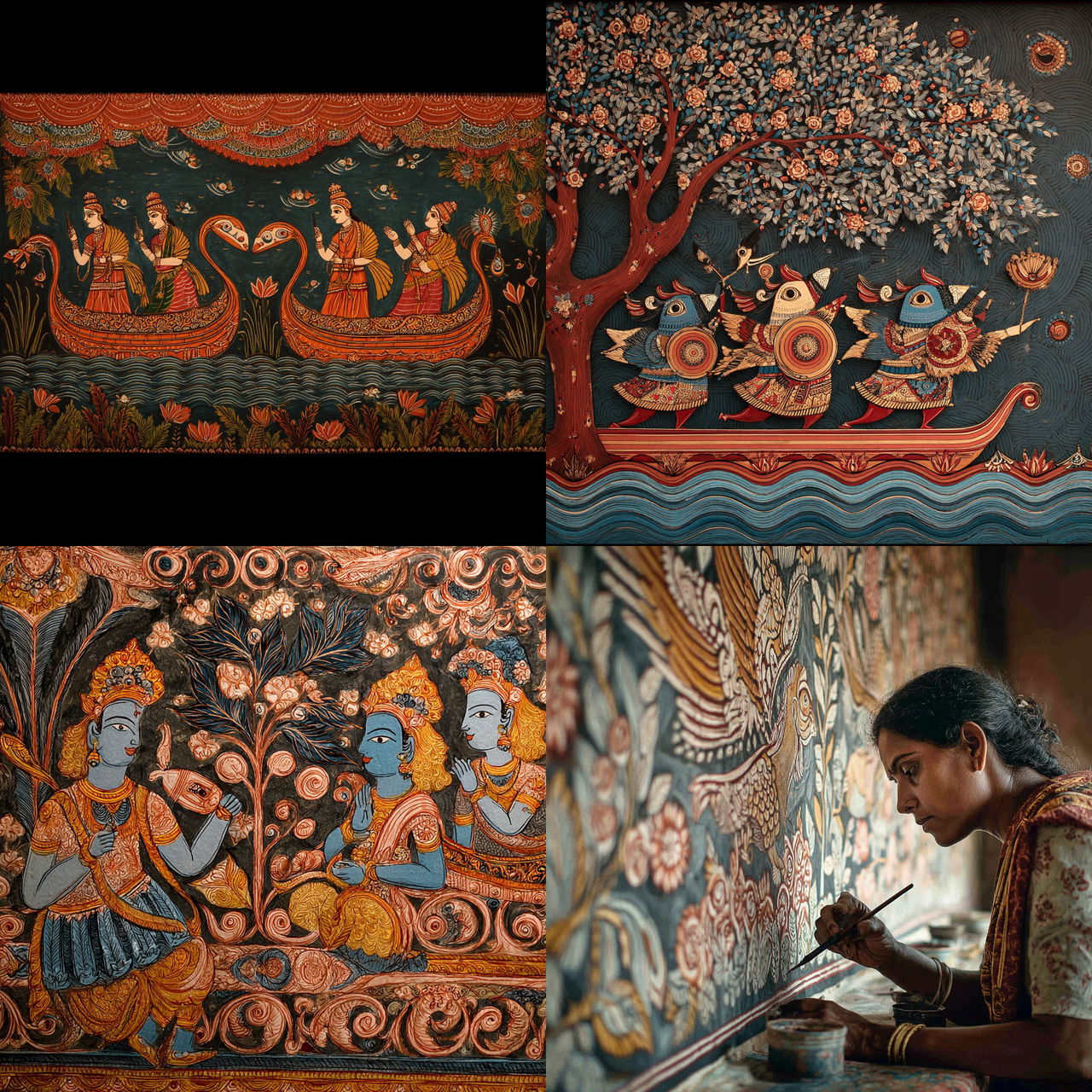 Patachitra painting style, Midjourney V7, render 1 of 4