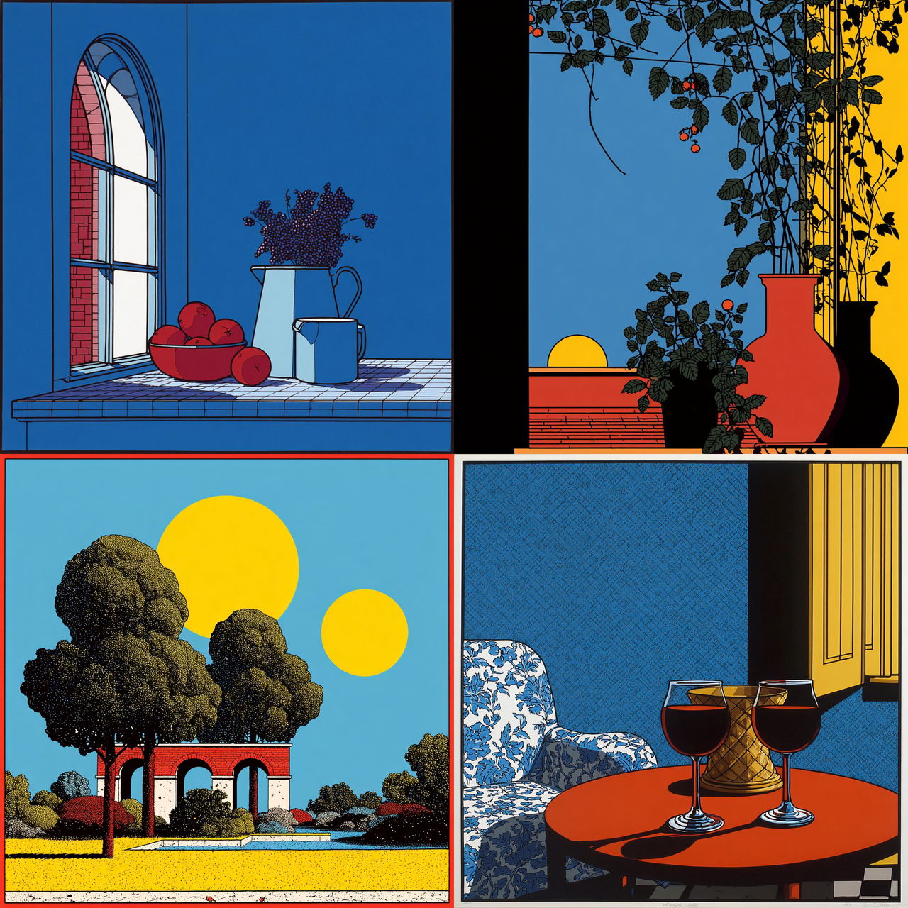 Patrick Caulfield style, Midjourney V7, render 1 of 4