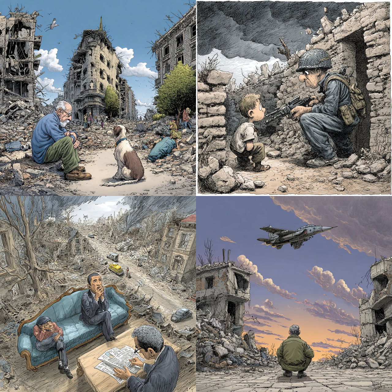 Patrick Chappatte style, Midjourney V7, render 1 of 4