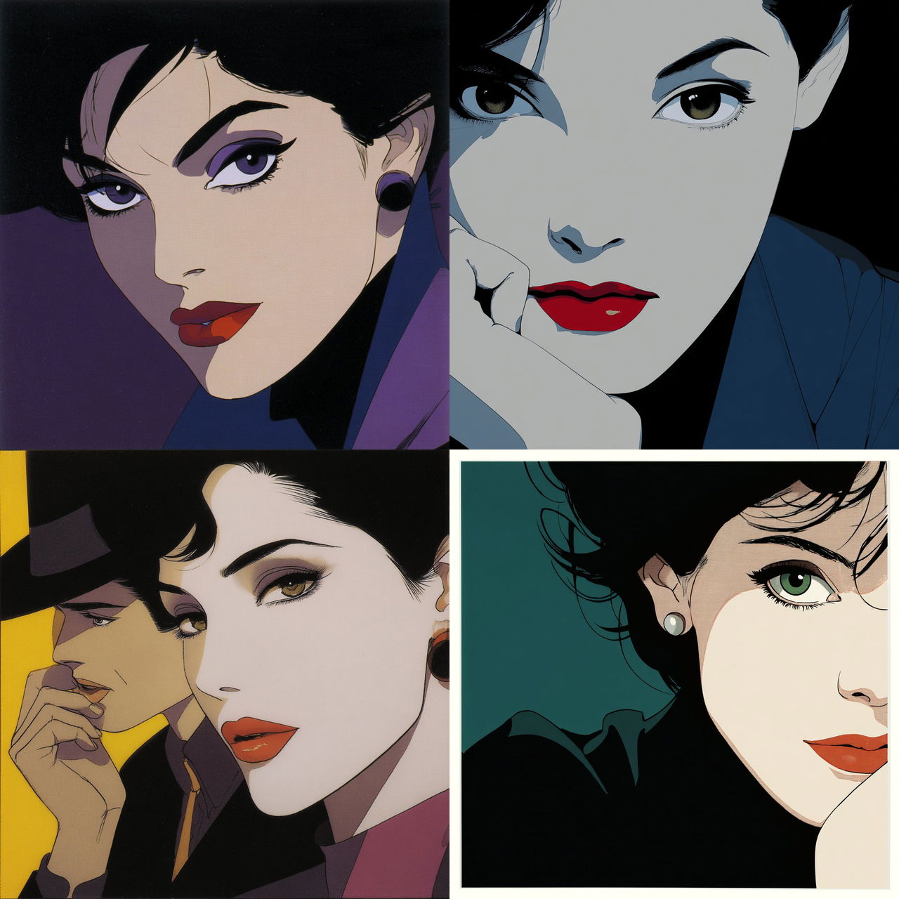 Patrick Nagel style, Midjourney V7, render 1 of 4