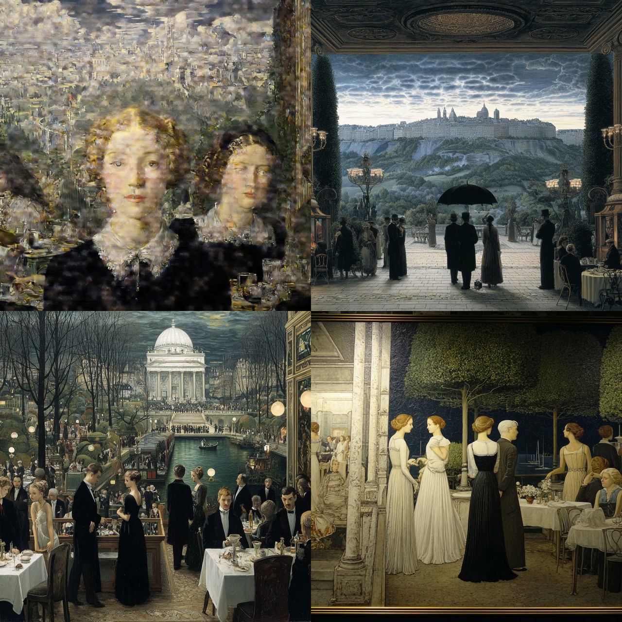 Paul Delvaux style, Midjourney V7, render 1 of 4