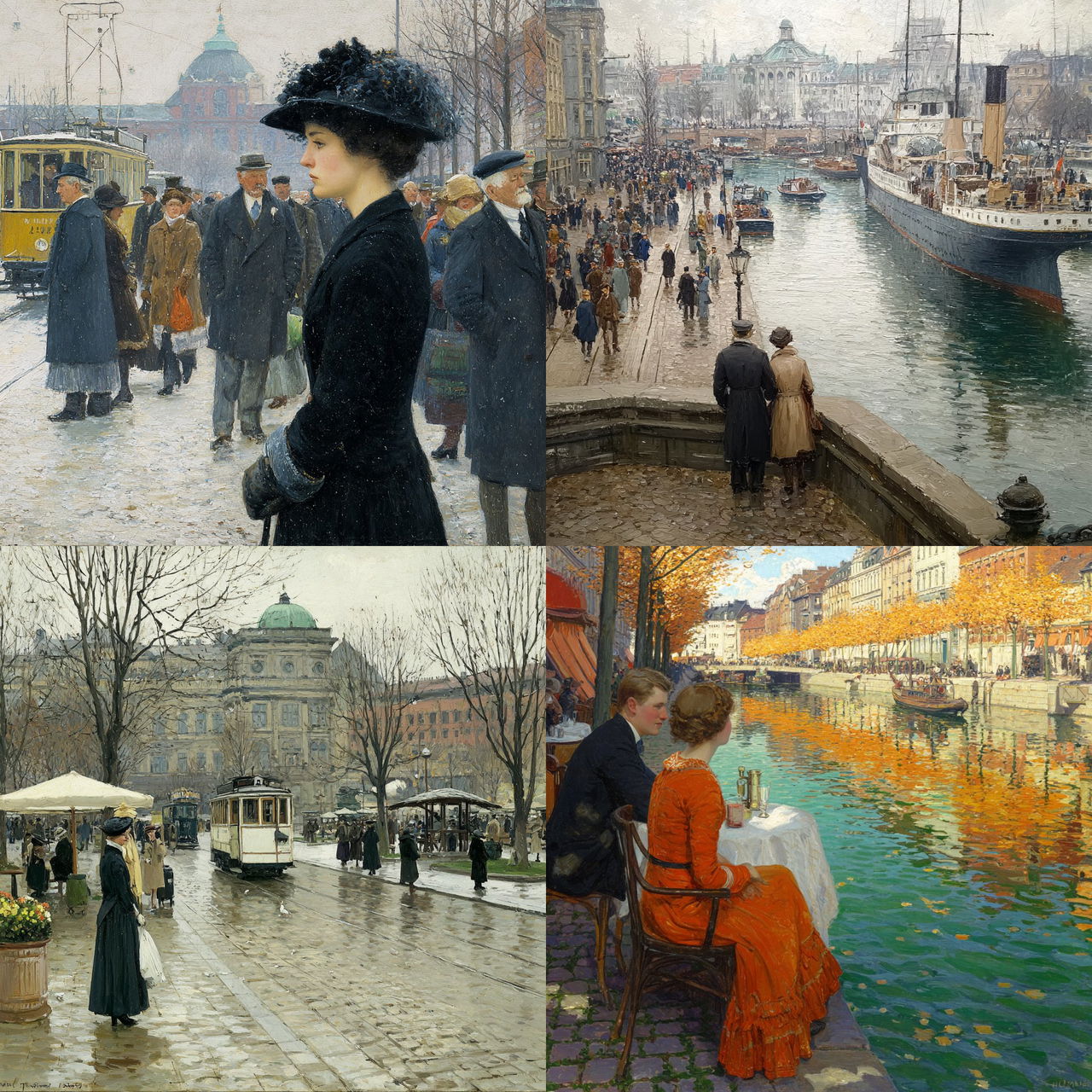 Paul Gustav Fischer style, Midjourney V7, render 1 of 4