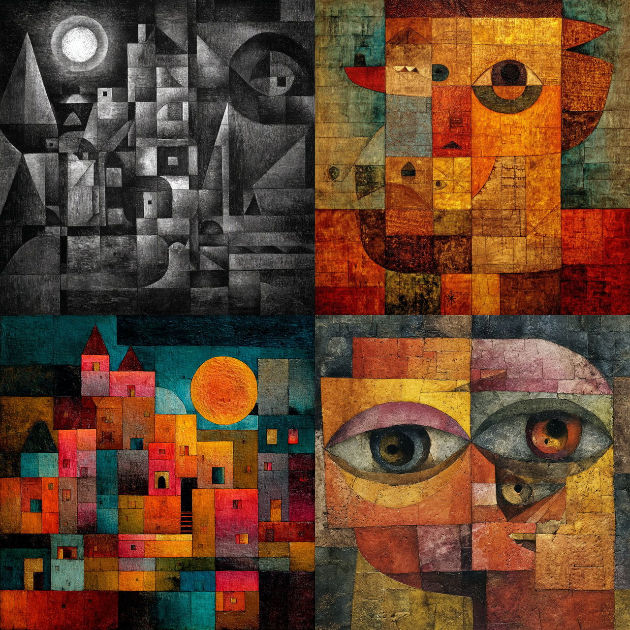 Paul Klee style, Midjourney V7, render 1 of 4