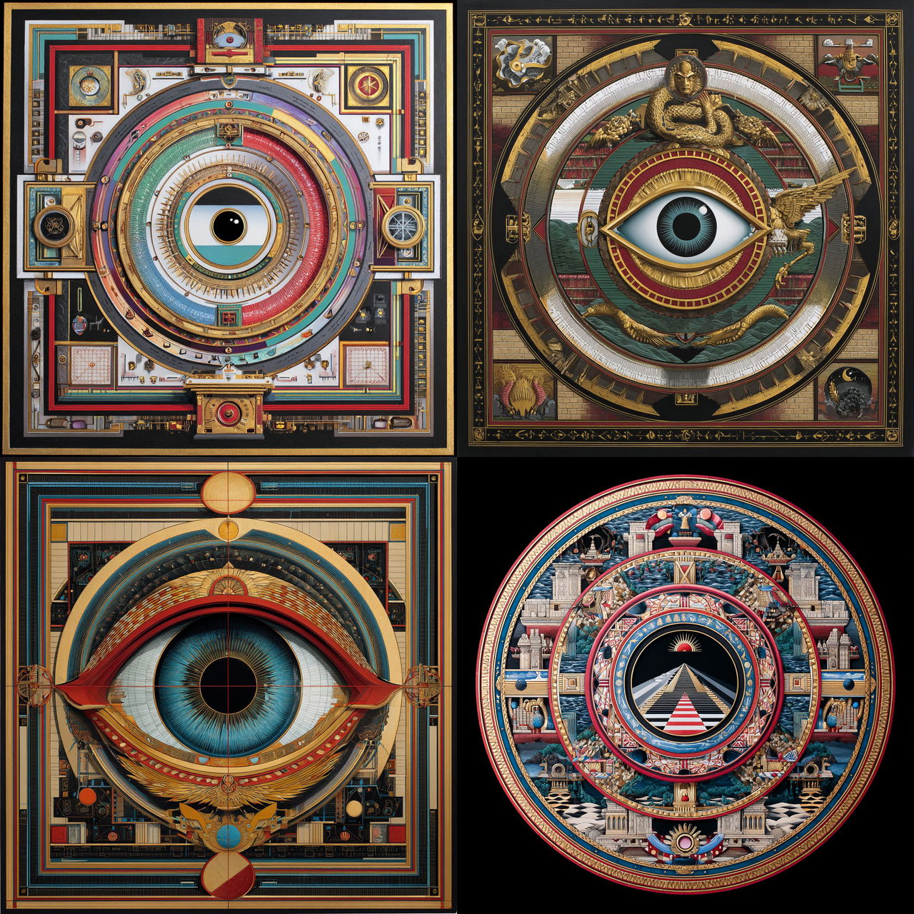 Paul Laffoley style, Midjourney V7, render 1 of 4