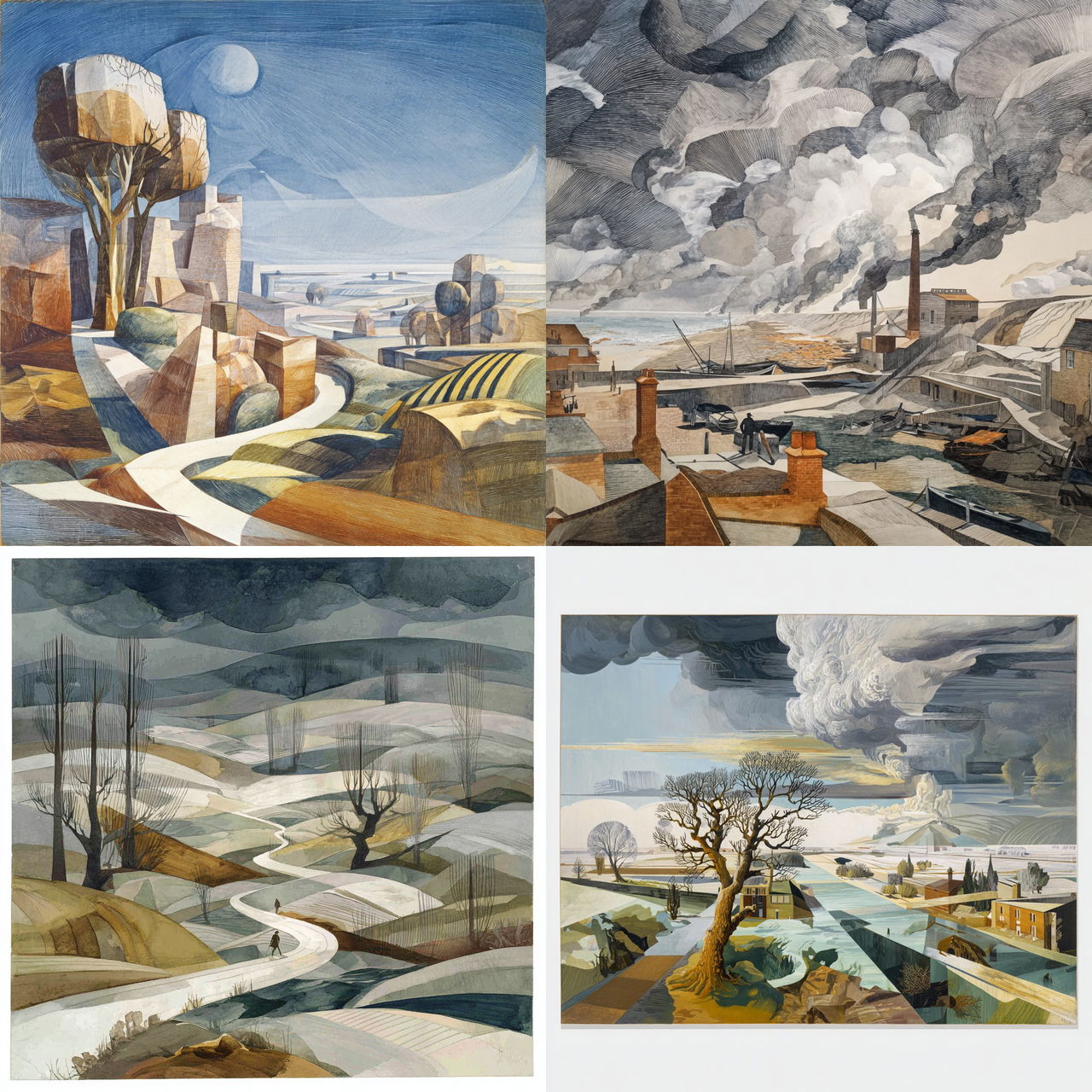 Paul Nash style, Midjourney V7, render 1 of 4