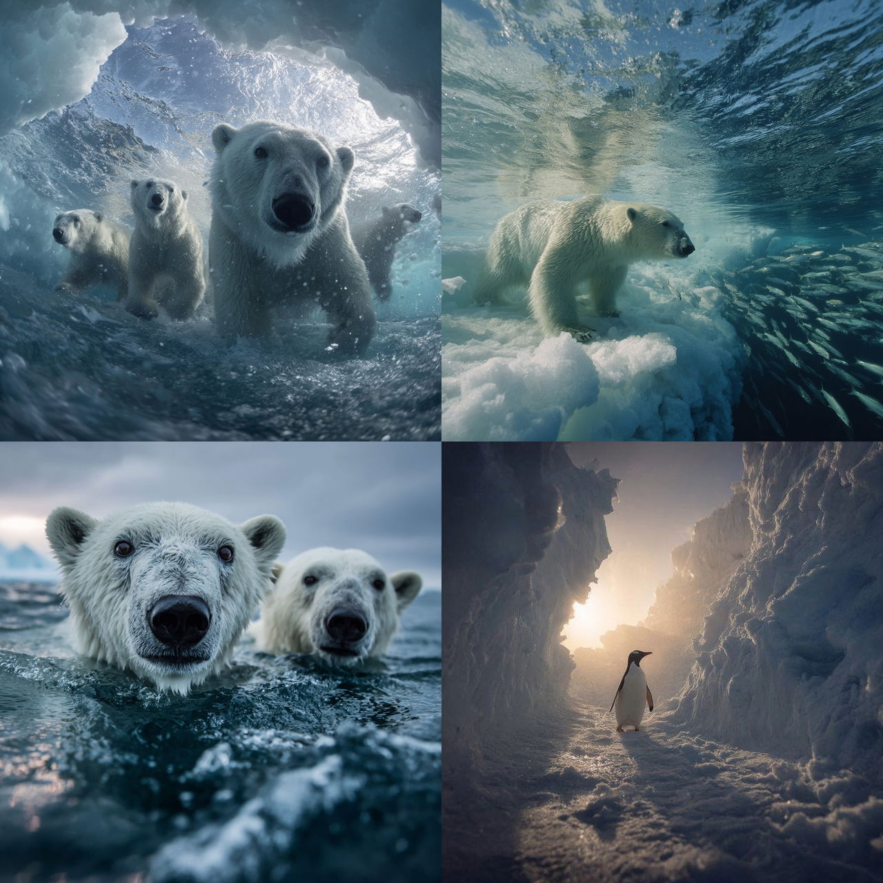 Paul Nicklen style, Midjourney V7, render 1 of 4