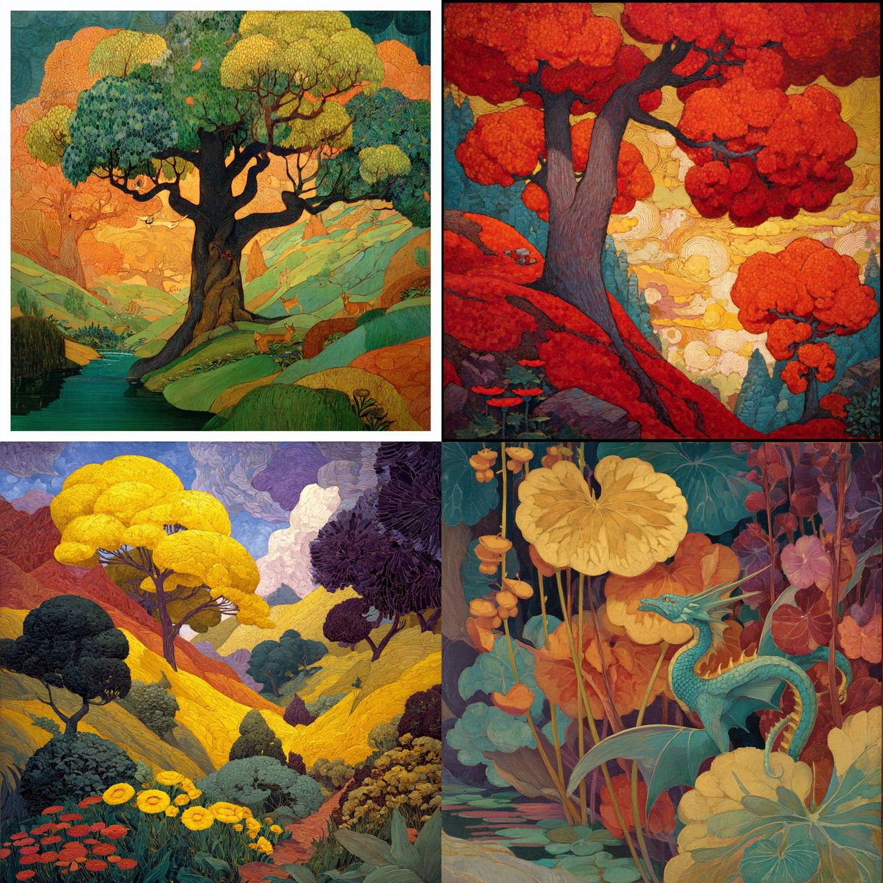 Paul Ranson style, Midjourney V7, render 1 of 4