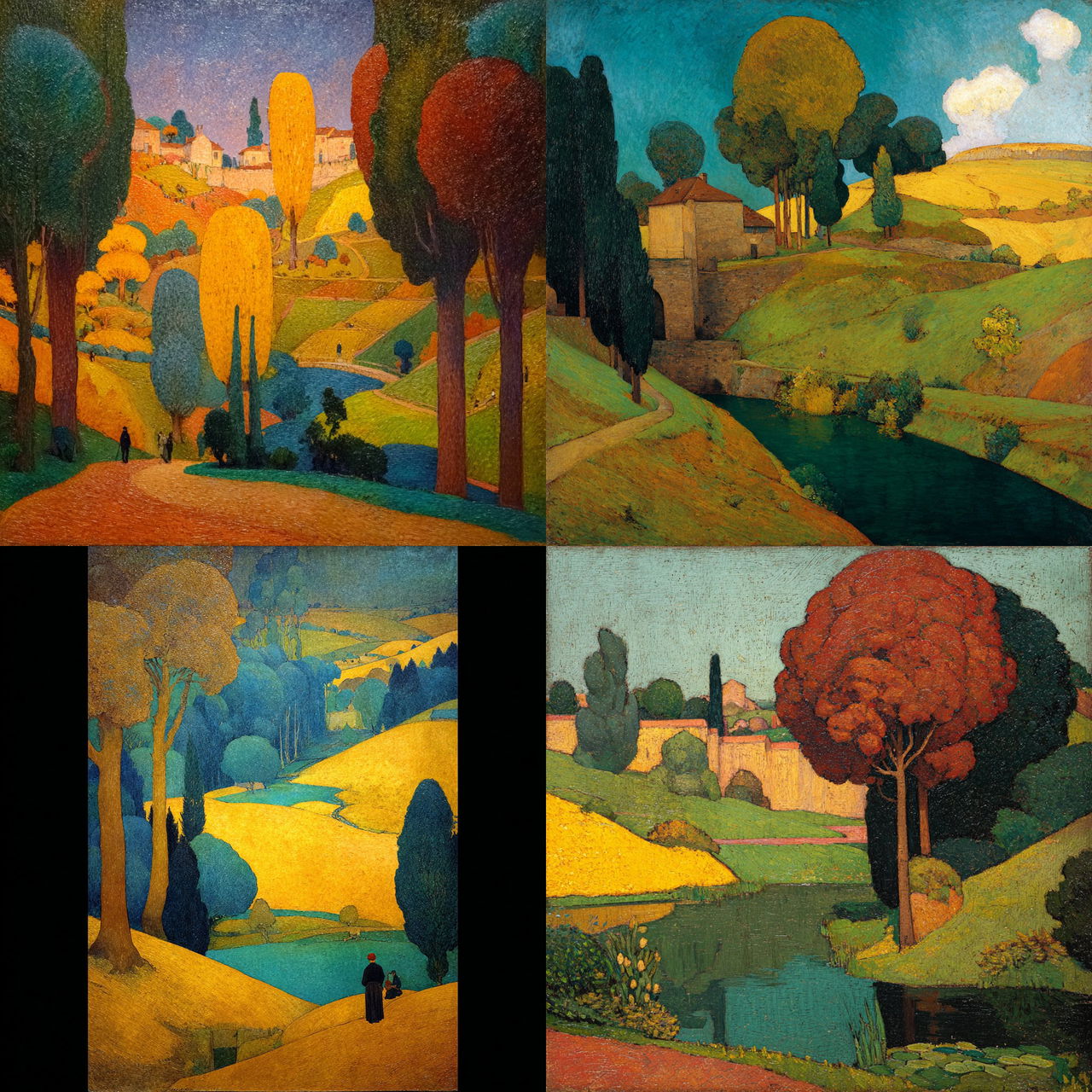 Paul Serusier style, Midjourney V7, render 1 of 4