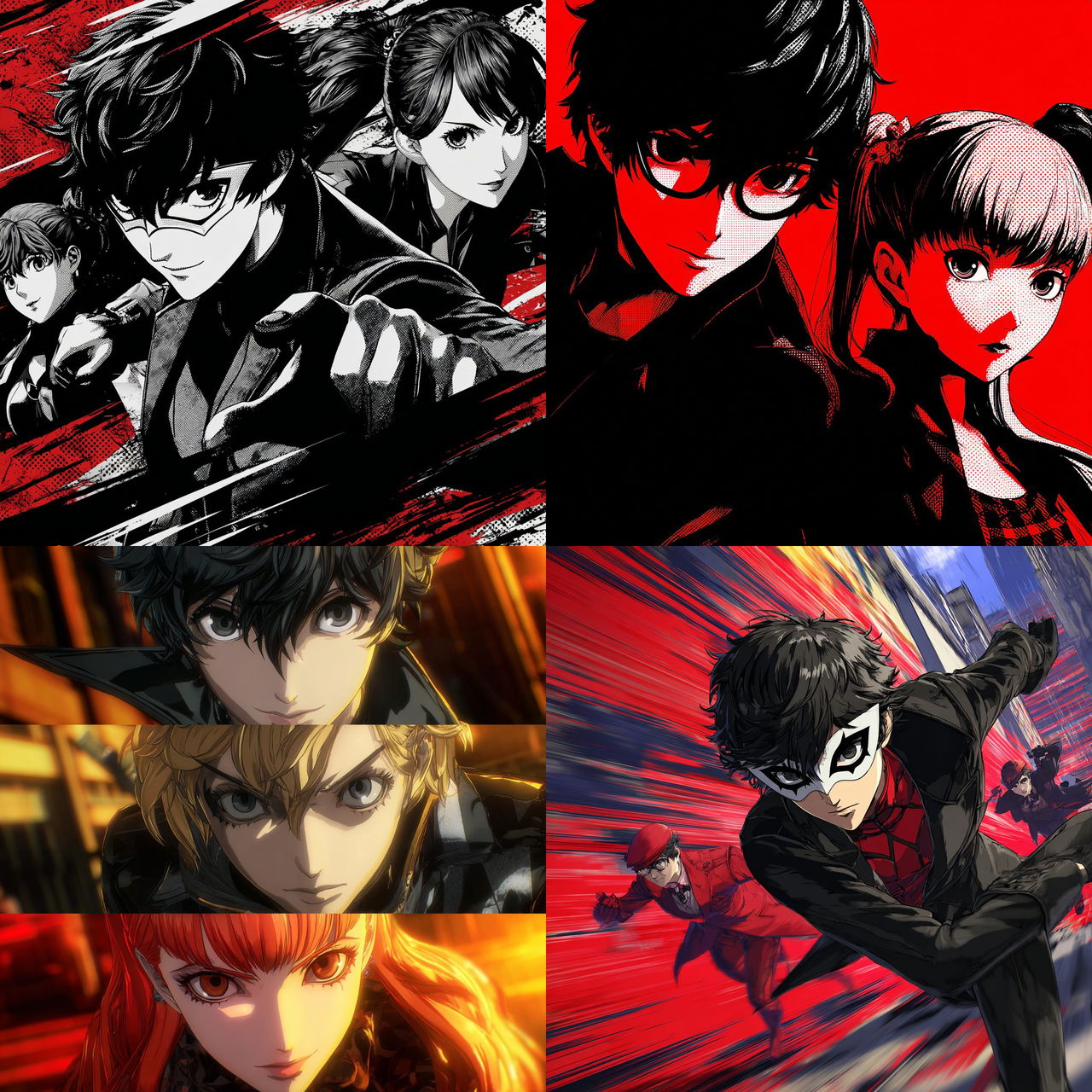 Persona 5 Strikers style, Midjourney V7, render 1 of 4