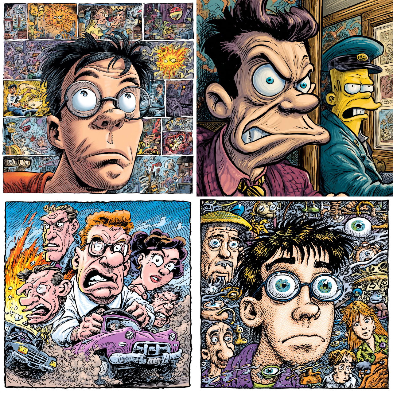 Peter Bagge style, Midjourney V7, render 1 of 4