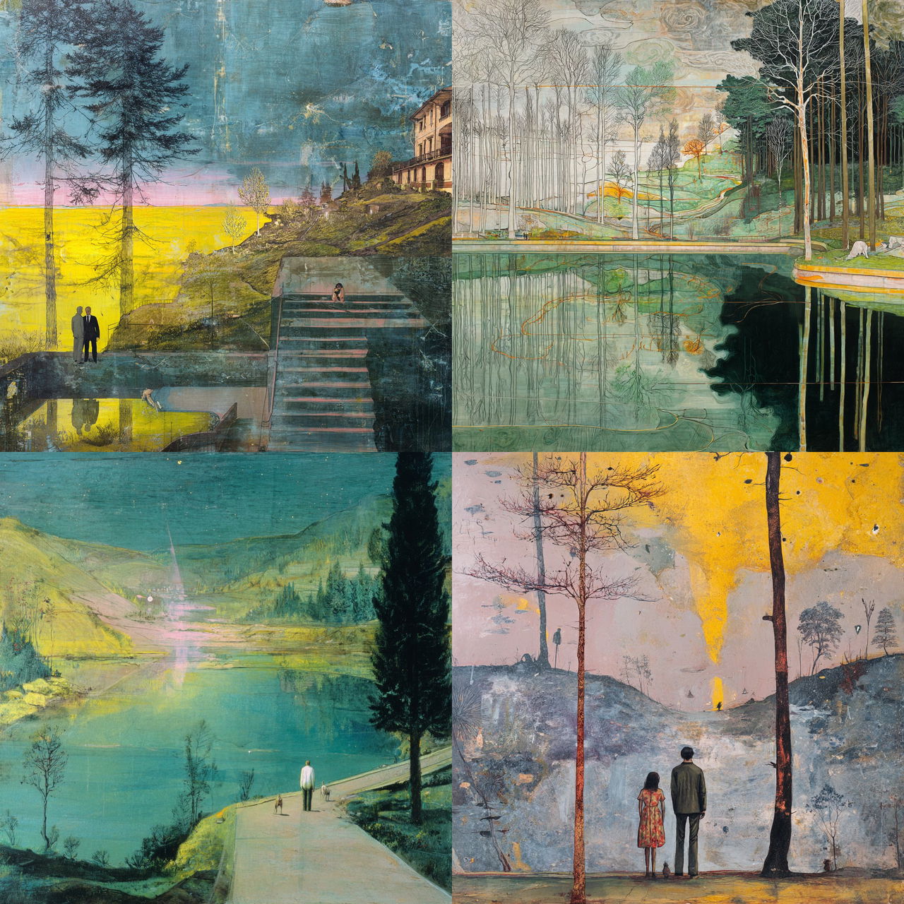 Peter Doig style, Midjourney V7, render 1 of 4