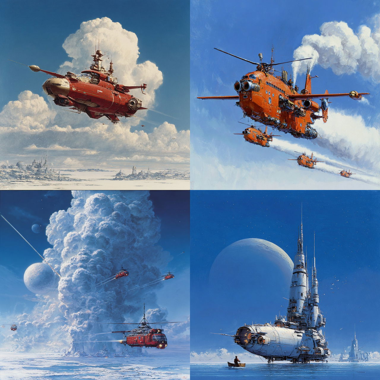 Peter Elson style, Midjourney V7, render 1 of 4
