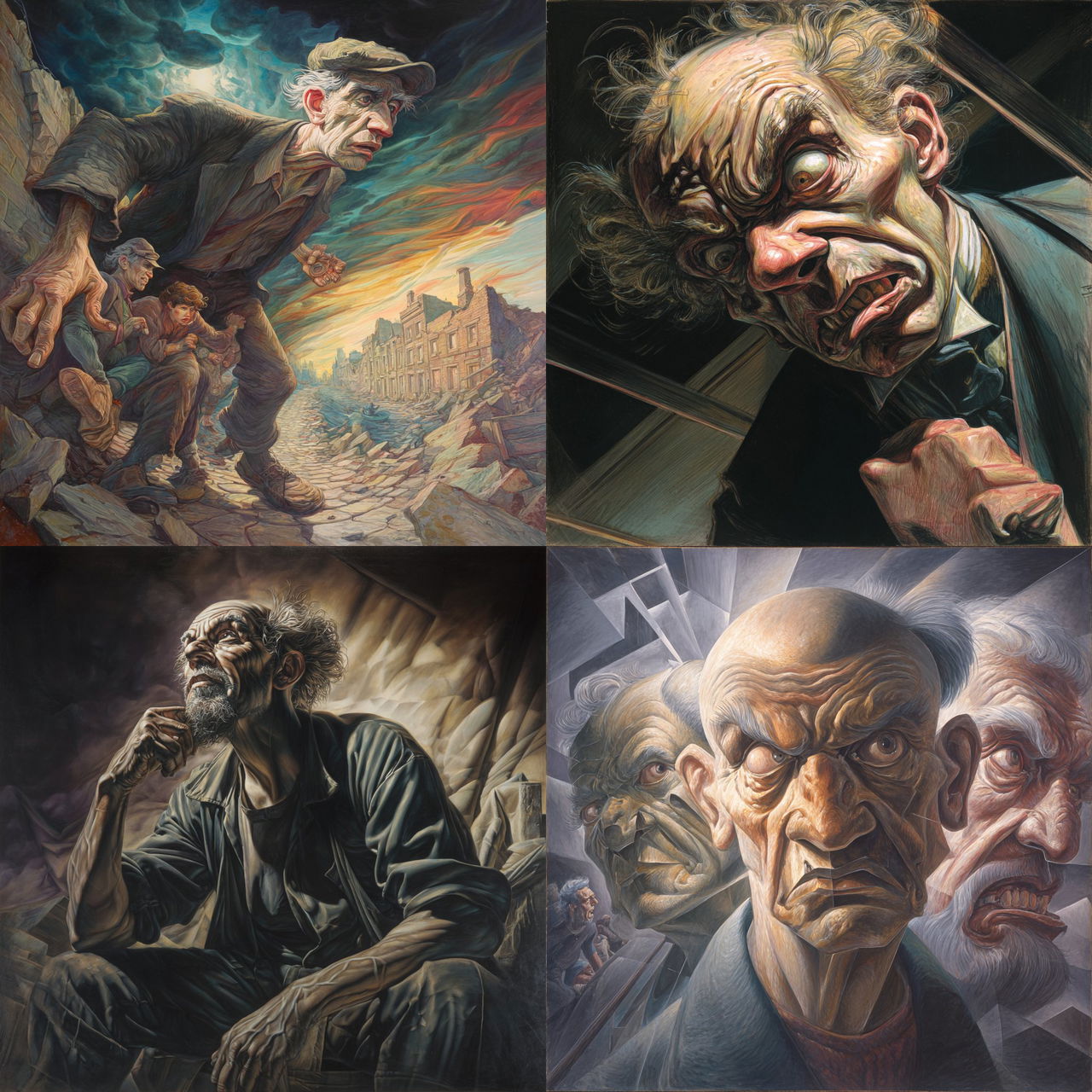 Peter Howson style, Midjourney V7, render 1 of 4