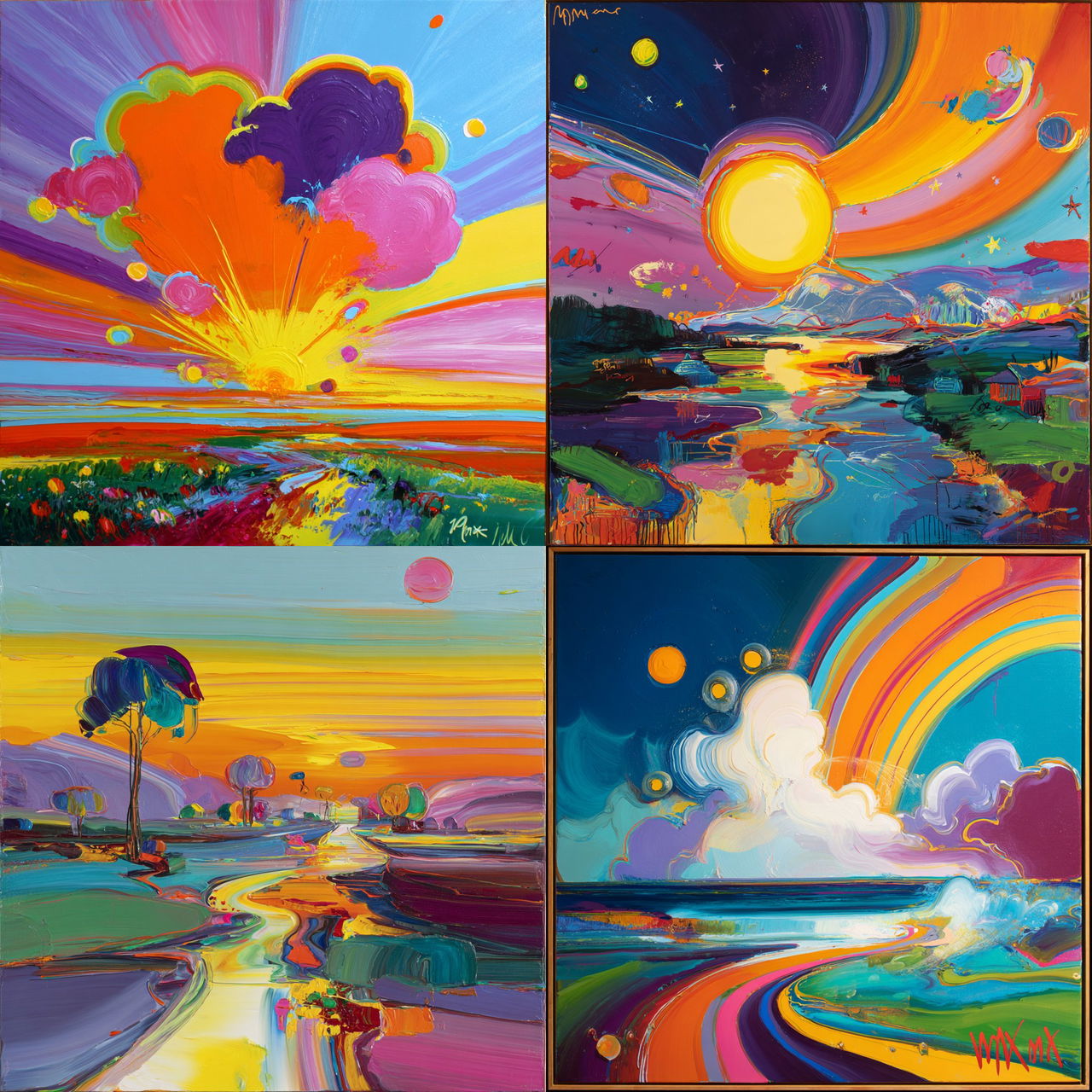 Peter Max style, Midjourney V7, render 1 of 4
