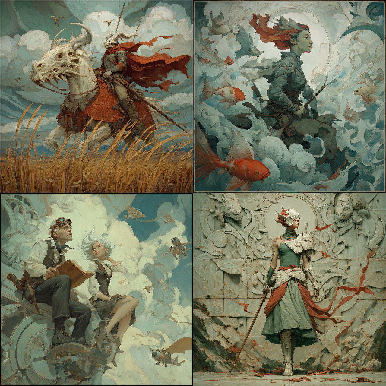 Peter Mohrbacher style, Midjourney V7, render 1 of 4