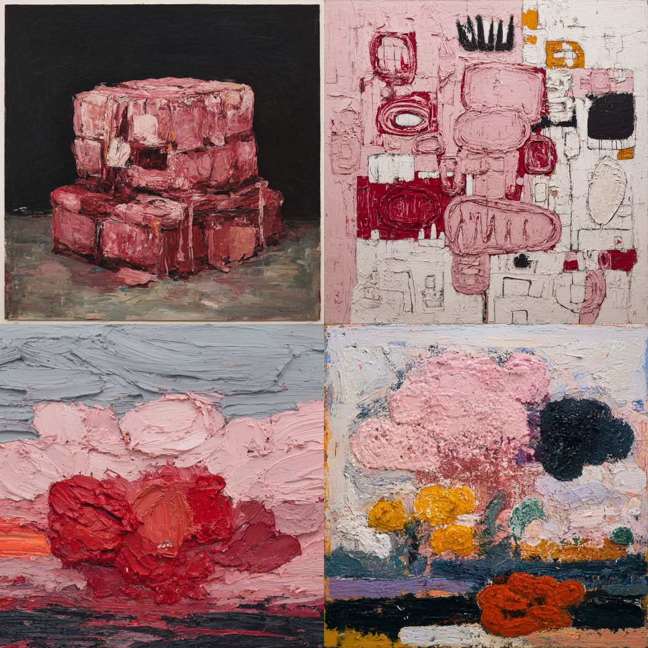 Philip Guston style, Midjourney V7, render 1 of 4