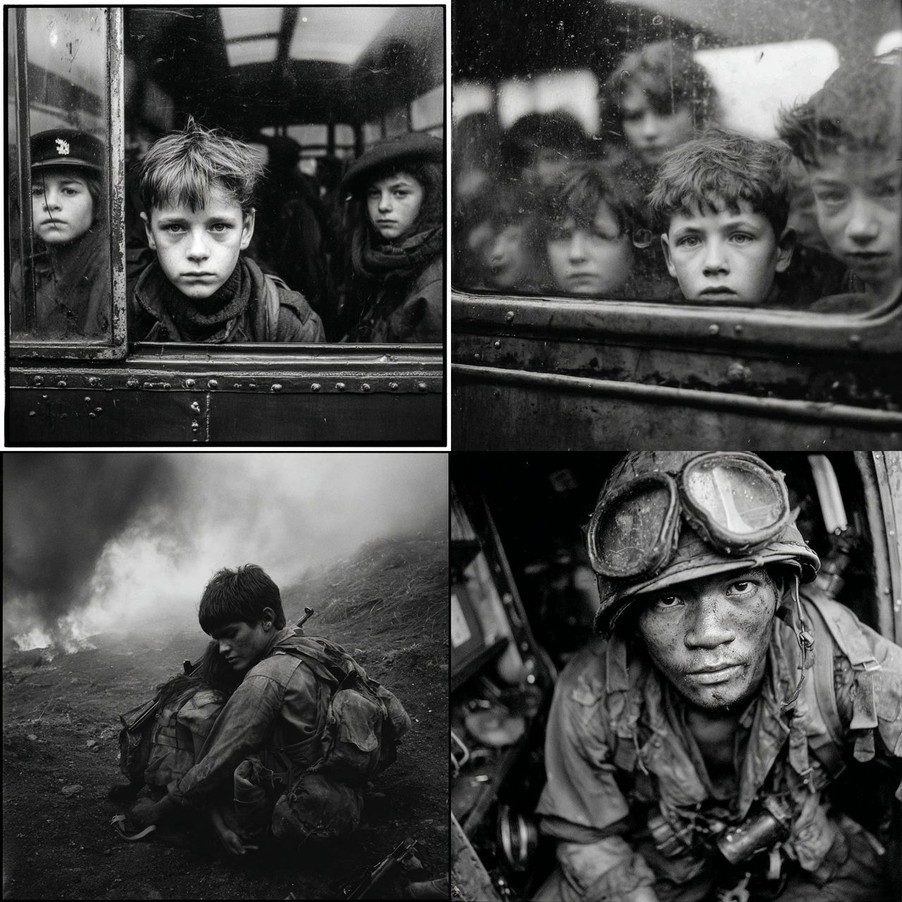 Philip Jones Griffiths style, Midjourney V7, render 1 of 4