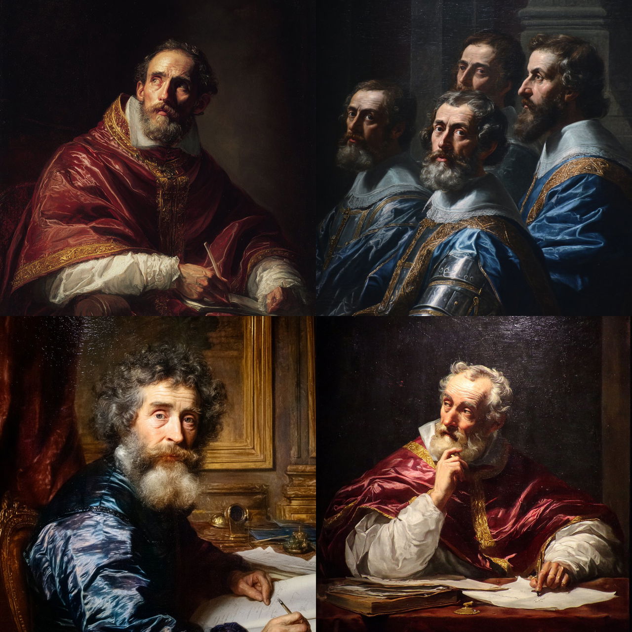 Philippe de Champaigne style, Midjourney V7, render 1 of 4