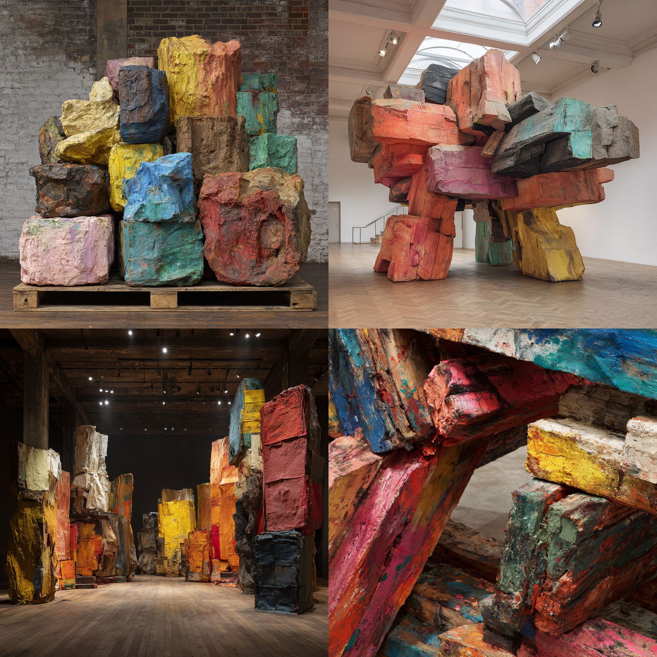 Phyllida Barlow style, Midjourney V7, render 1 of 4