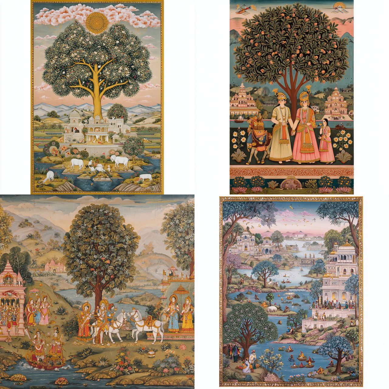 Pichwai painting style, Midjourney V7, render 1 of 4