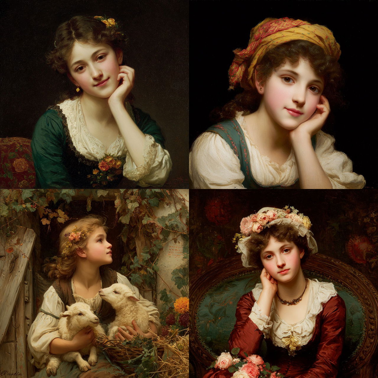Pierre-Auguste Cot style, Midjourney V7, render 1 of 4