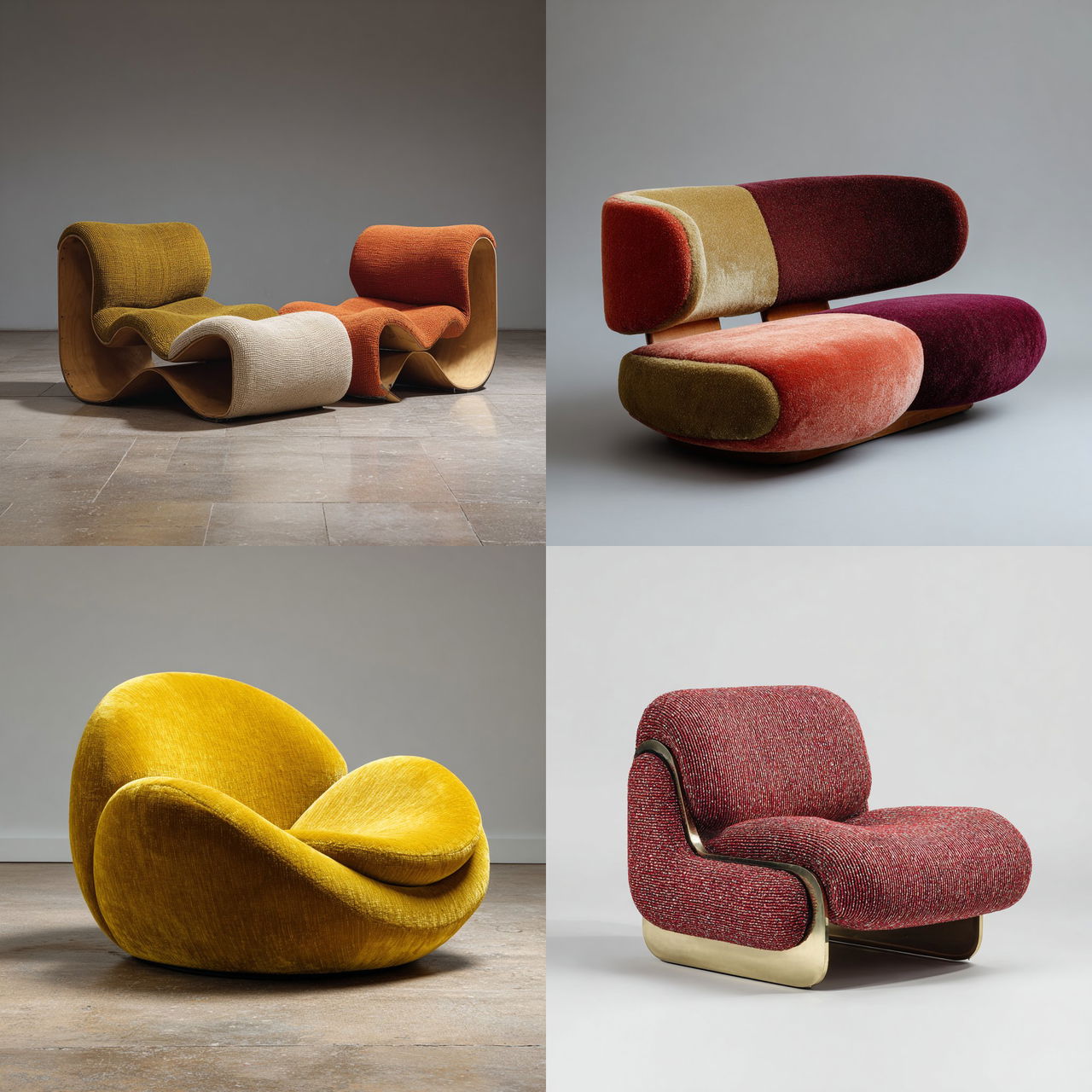 Pierre Paulin style, Midjourney V7, render 1 of 4