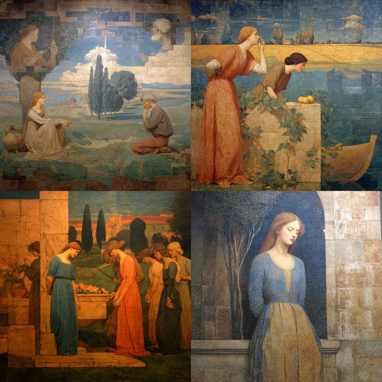 Pierre Puvis de Chavannes style, Midjourney V7, render 1 of 4