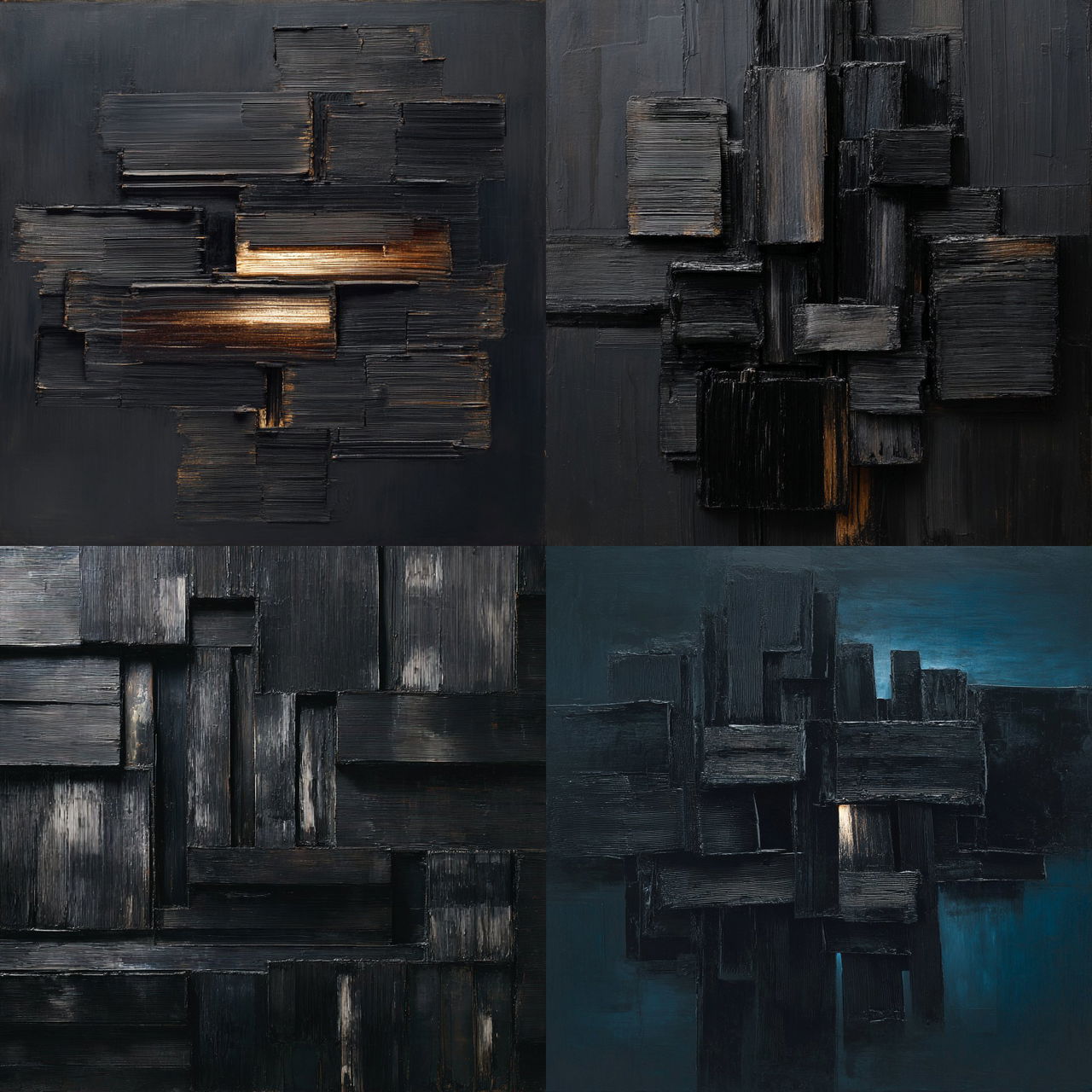 Pierre Soulages style, Midjourney V7, render 1 of 4