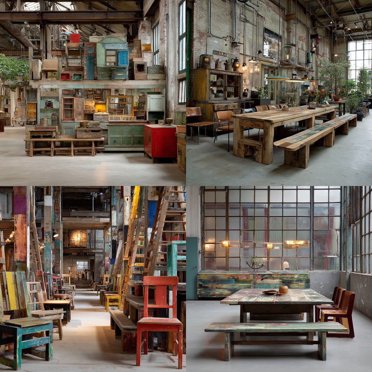 Piet Hein Eek style, Midjourney V7, render 1 of 4
