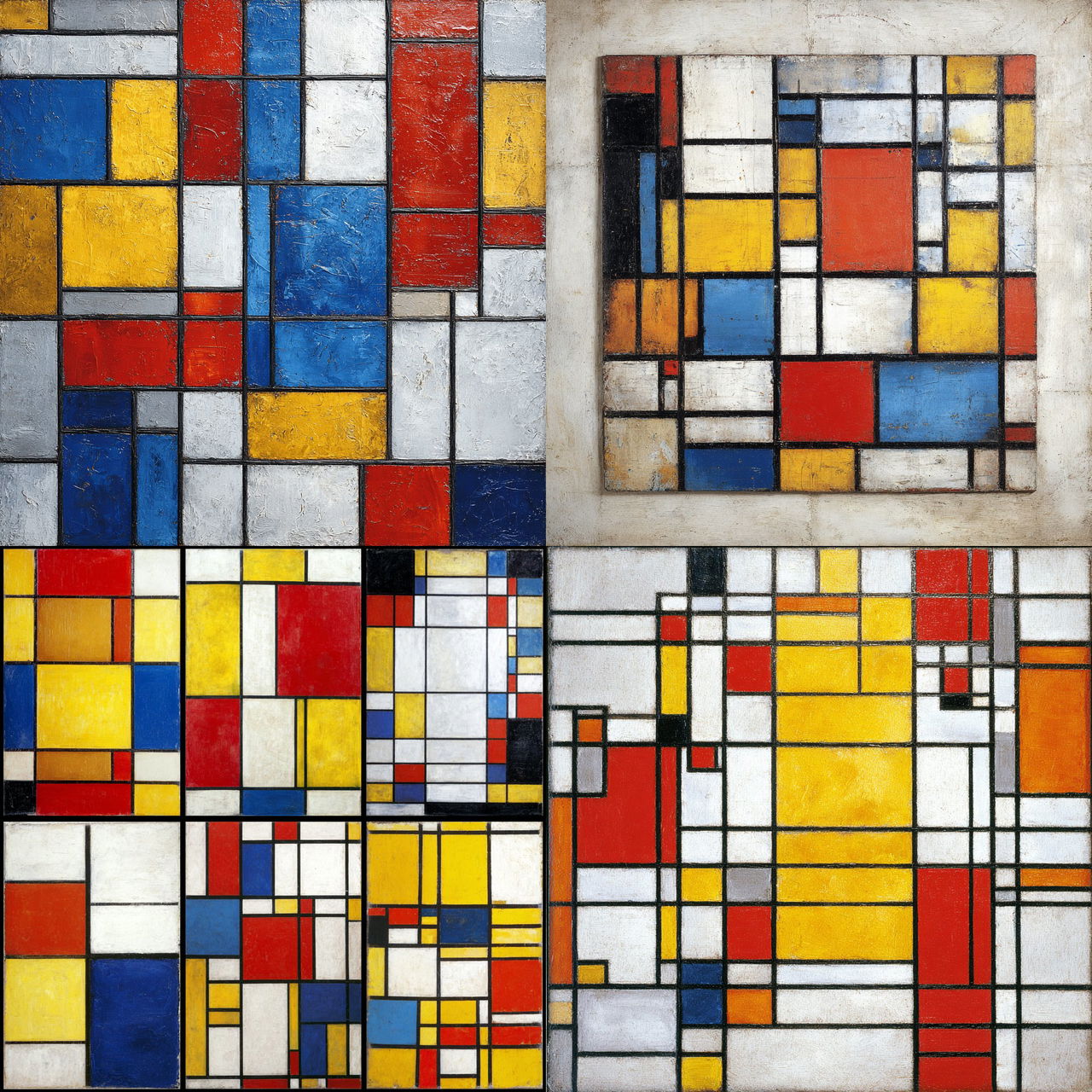Piet Mondrian style, Midjourney V7, render 1 of 4