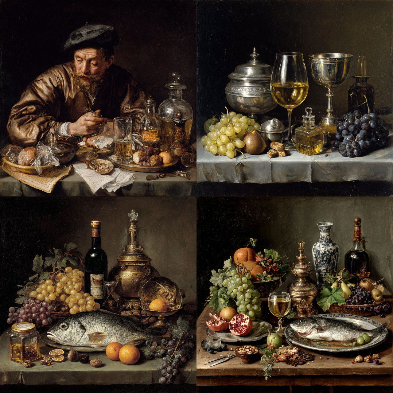 Pieter Claesz style, Midjourney V7, render 1 of 4